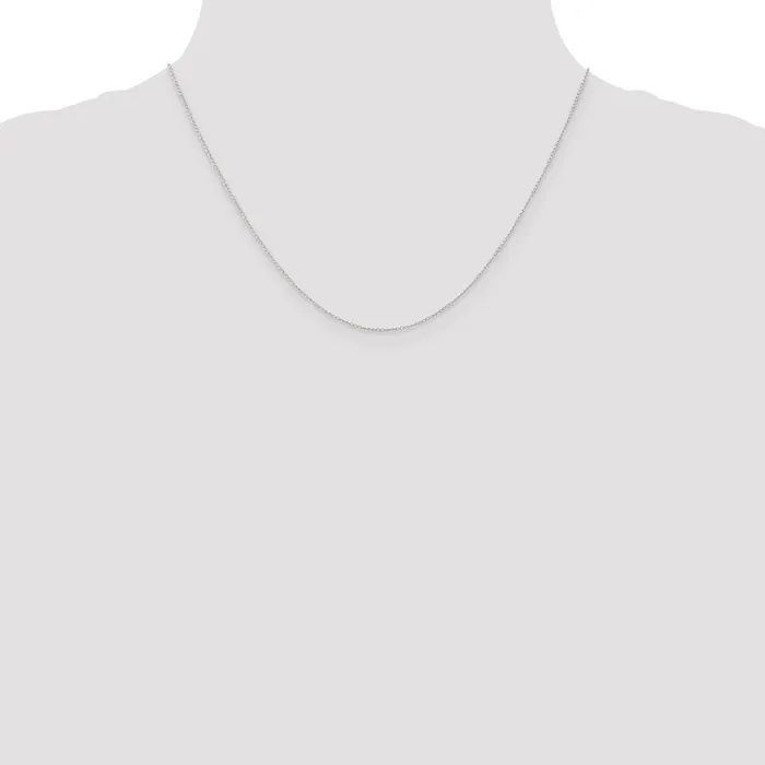 QGold Necklaces 10k White Gold 5mm Carded Curb Chain Necklace