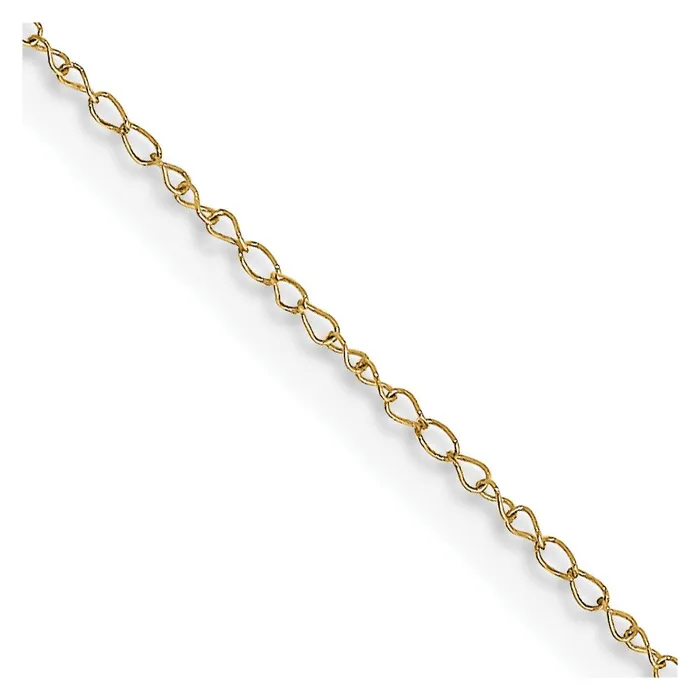 QGold Necklaces 14K Yellow Gold 16 inch Carded 42mm Curb with Spring Ring Clasp Chain Necklace