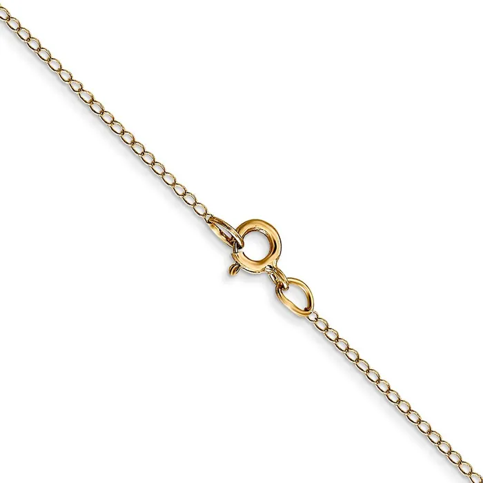 QGold Necklaces 14K Yellow Gold 16 inch Carded 42mm Curb with Spring Ring Clasp Chain Necklace