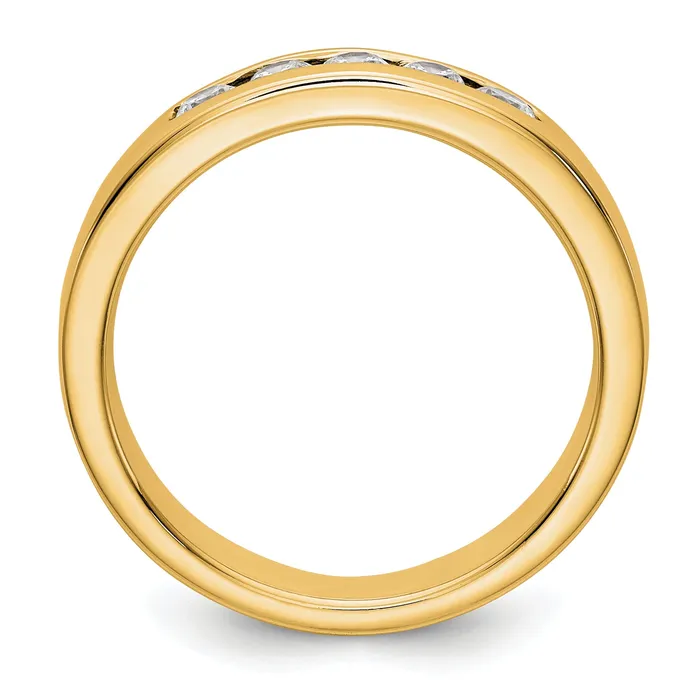 Rings 035ct CZ Solid Real 14K Yellow Gold 526mm Stone Channel Wedding Band Ring Goldia