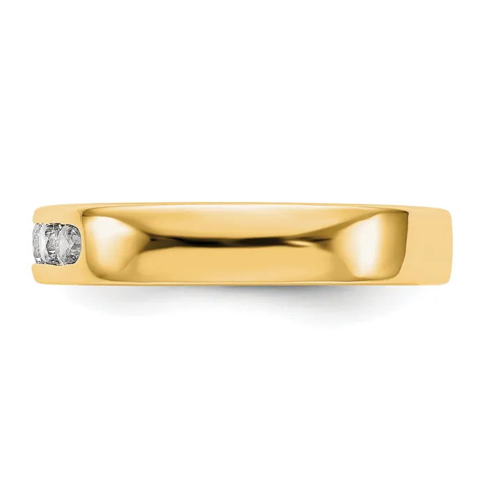 Rings 035ct CZ Solid Real 14K Yellow Gold 526mm Stone Channel Wedding Band Ring Goldia