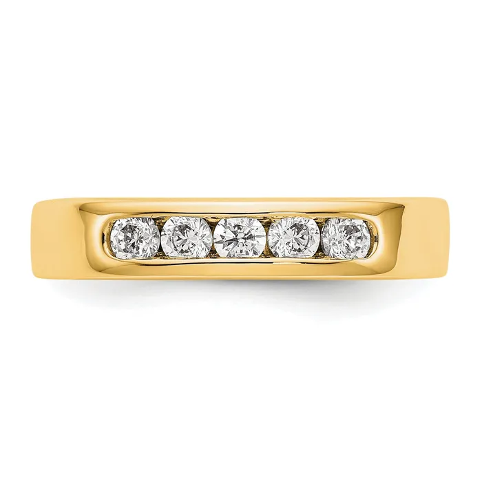 Rings 035ct CZ Solid Real 14K Yellow Gold 526mm Stone Channel Wedding Band Ring Goldia
