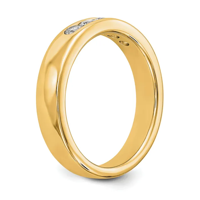 Rings 035ct CZ Solid Real 14K Yellow Gold 526mm Stone Channel Wedding Band Ring Goldia