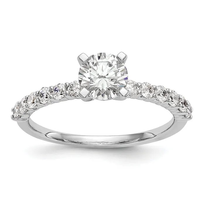 Rings 042ct CZ Solid Real 14K White Gold Peg Set Engagement Ring Goldia