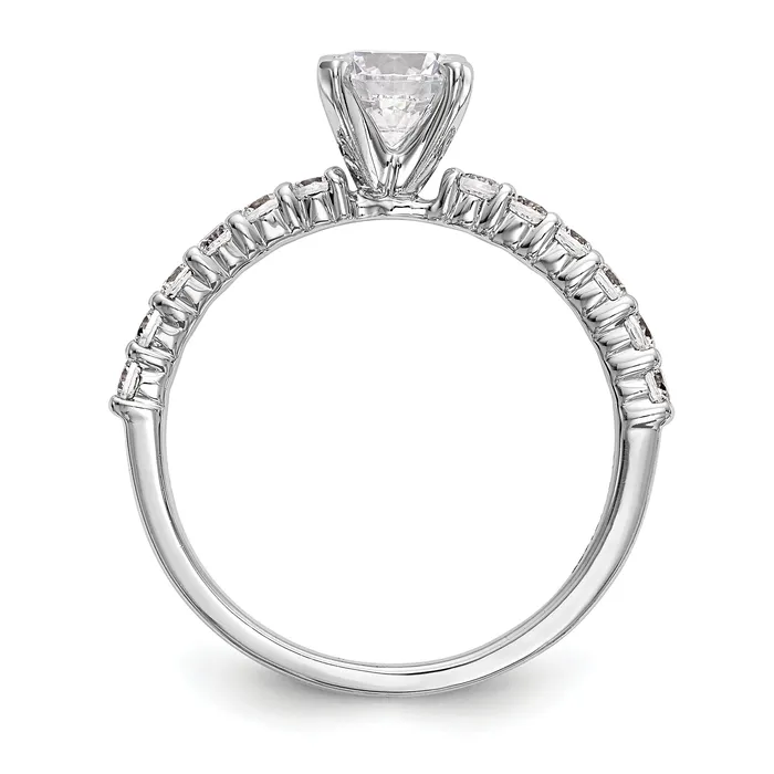 Rings 042ct CZ Solid Real 14K White Gold Peg Set Engagement Ring Goldia