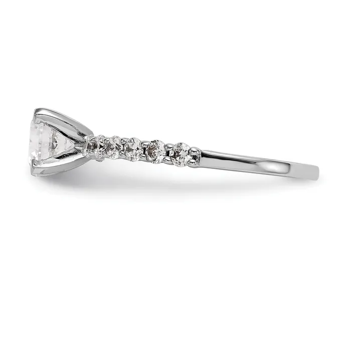 Rings 042ct CZ Solid Real 14K White Gold Peg Set Engagement Ring Goldia