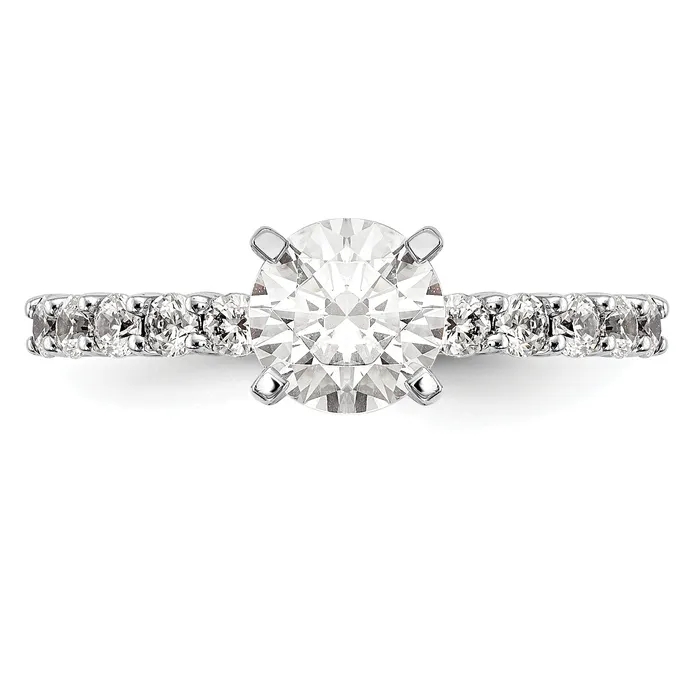 Rings 042ct CZ Solid Real 14K White Gold Peg Set Engagement Ring Goldia
