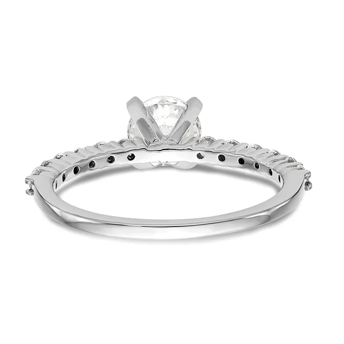 Rings 042ct CZ Solid Real 14K White Gold Peg Set Engagement Ring Goldia