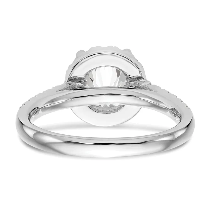 Rings 075ct CZ Solid Real 14K White Gold Round Halo Engagement Ring Goldia