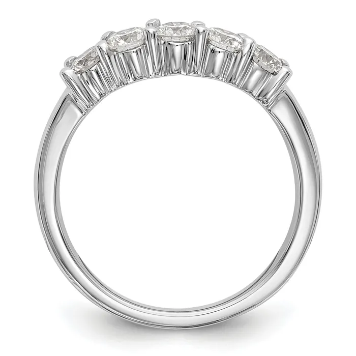 Rings 080ct CZ Solid Real 14K White Gold 5Stone Wedding Band Ring Goldia