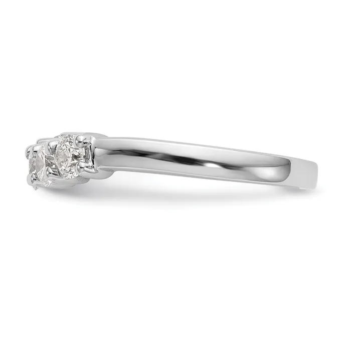 Rings 080ct CZ Solid Real 14K White Gold 5Stone Wedding Band Ring Goldia