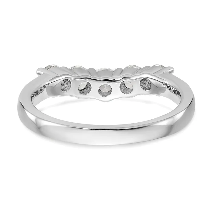 Rings 080ct CZ Solid Real 14K White Gold 5Stone Wedding Band Ring Goldia