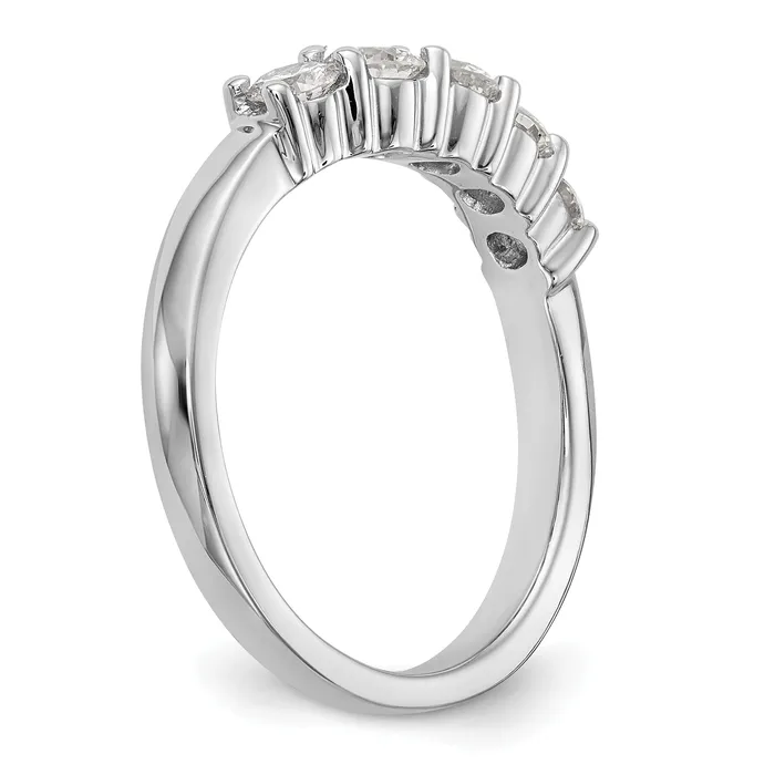 Rings 080ct CZ Solid Real 14K White Gold 5Stone Wedding Band Ring Goldia