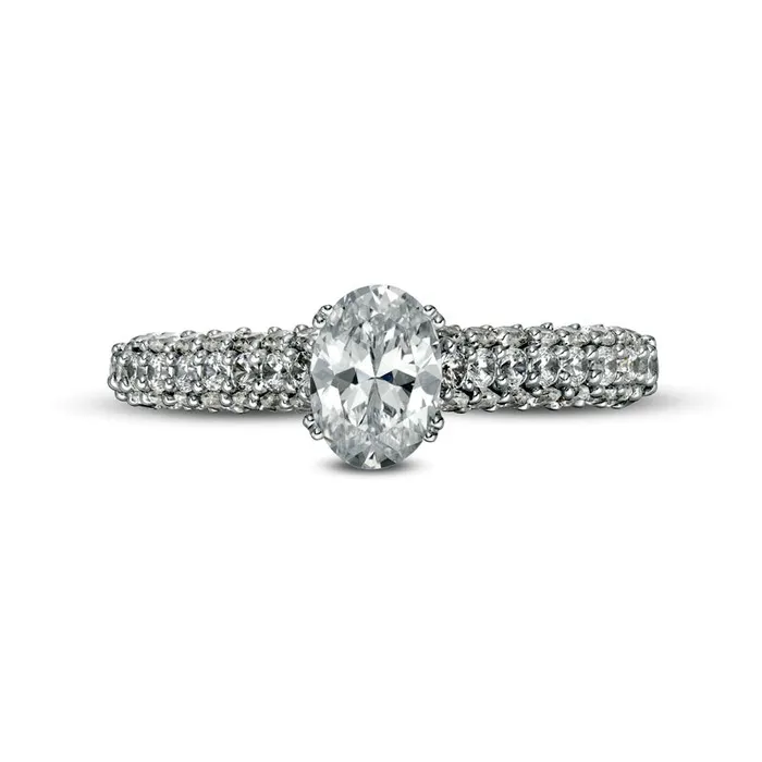 Rings 15 CT TW Certified Oval LabCreated Diamond Engagement Ring in Solid 14K White Gold FVS2 Goldia