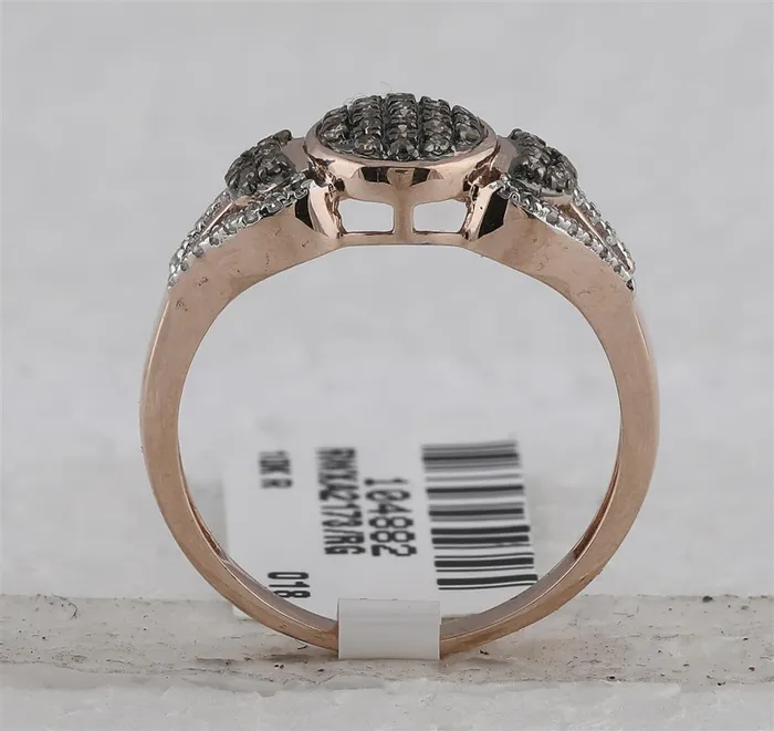 Rings 10k Rose Gold Round Brown Diamond Oval Cluster Ring 13 Cttw gndatlanta