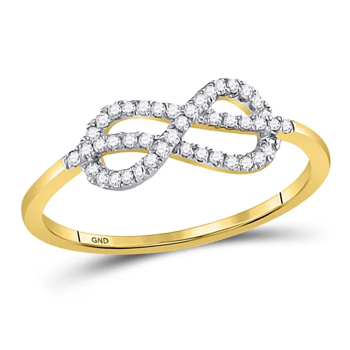 Rings 10k Yellow Gold Round Diamond Infinity Fashion Ring 16 Cttw gndatlanta
