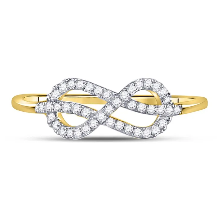 Rings 10k Yellow Gold Round Diamond Infinity Fashion Ring 16 Cttw gndatlanta