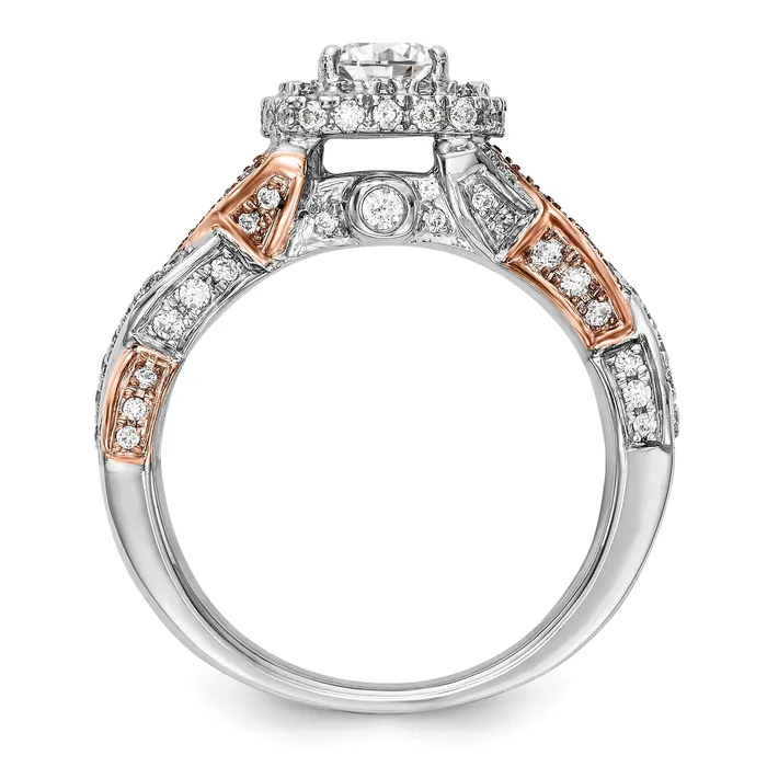 Rings 14K RoseWhite Gold Diamond Cushion CZ Halo Engagement Ring Goldiacom