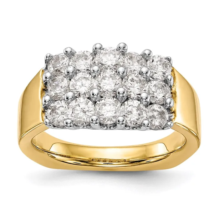 Rings 14K TwoTone Gold Real Diamond Band goldiaca
