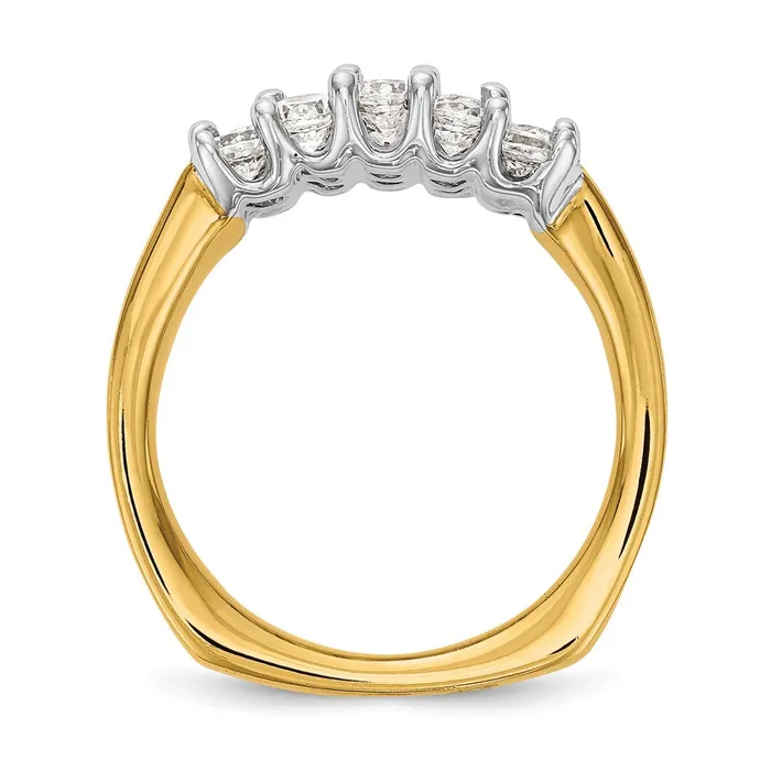 Rings 14K TwoTone Gold Real Diamond Band goldiaca