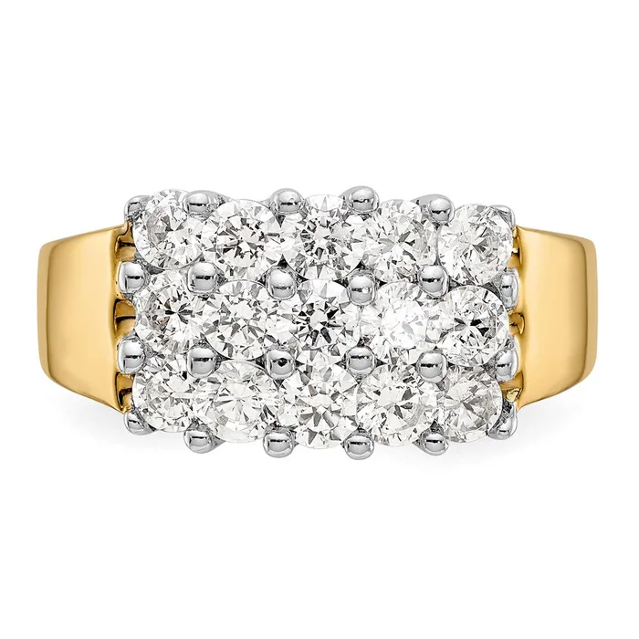 Rings 14K TwoTone Gold Real Diamond Band goldiaca