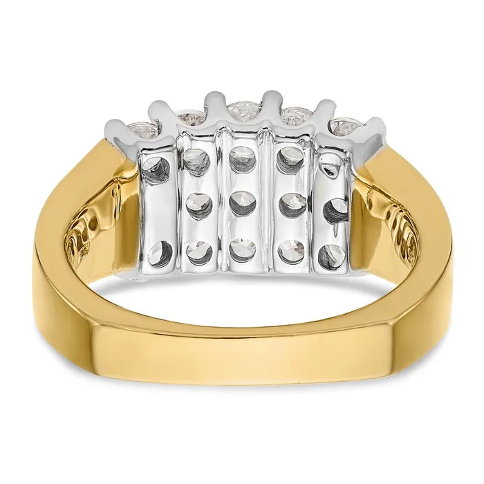 Rings 14K TwoTone Gold Real Diamond Band goldiaca