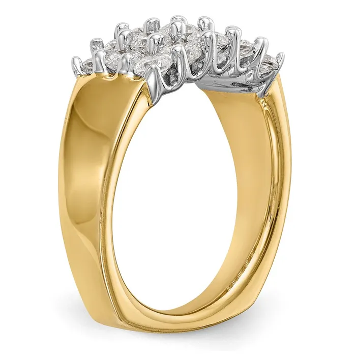 Rings 14K TwoTone Gold Real Diamond Band goldiaca