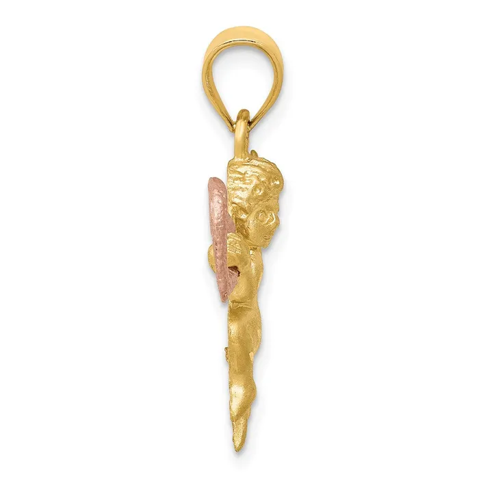 Rings 14k Twotone Gold Satin Angel Charm Goldia