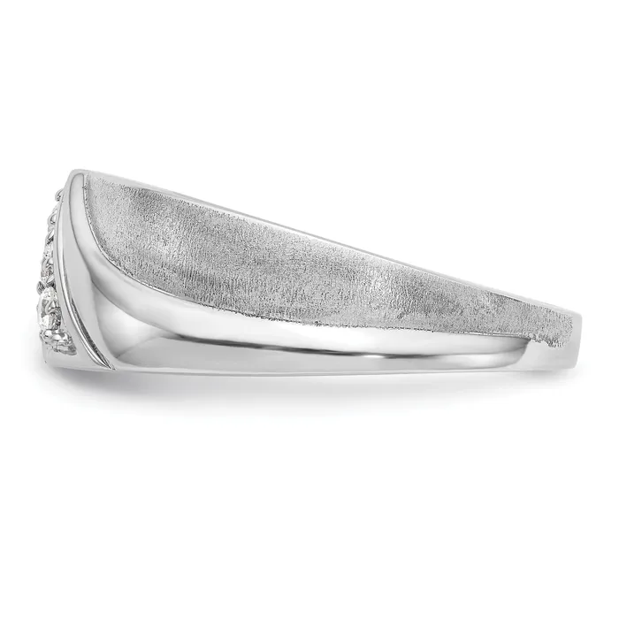 Rings 14k White Gold 16 Ct Lab Grown Diamond VSSI G Three Stone Mens Ring Goldia