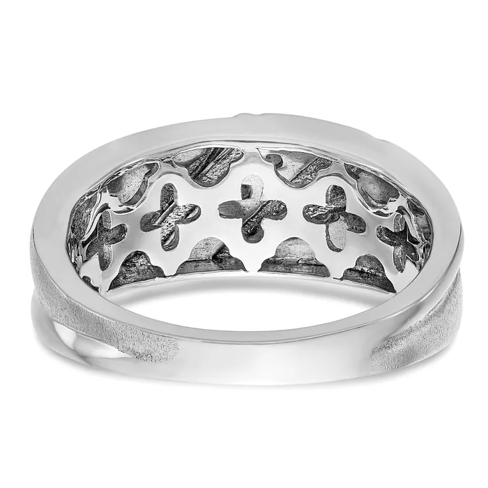 Rings 14k White Gold 16 Ct Lab Grown Diamond VSSI G Three Stone Mens Ring Goldia