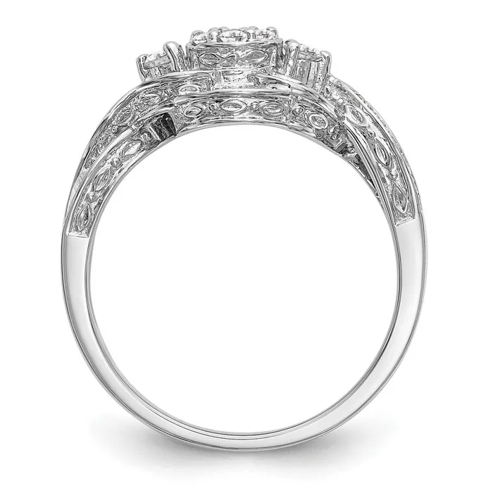 Rings 14K White Gold Complete Real Diamond Cluster Engagement Ring Goldiacom