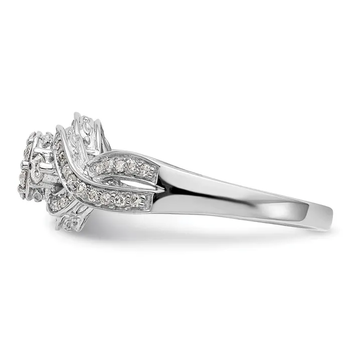 Rings 14K White Gold Complete Real Diamond Cluster Engagement Ring Goldiacom