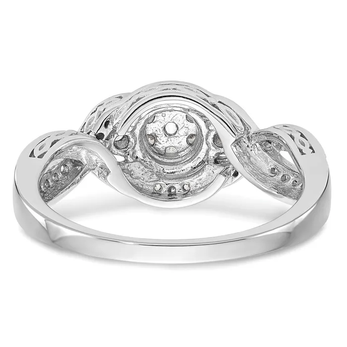 Rings 14K White Gold Complete Real Diamond Cluster Engagement Ring Goldiacom