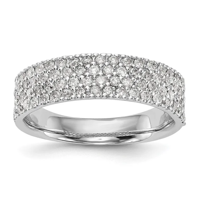 Rings 14k White Gold Micro Pave 58 carat Complete Diamond Band Goldia