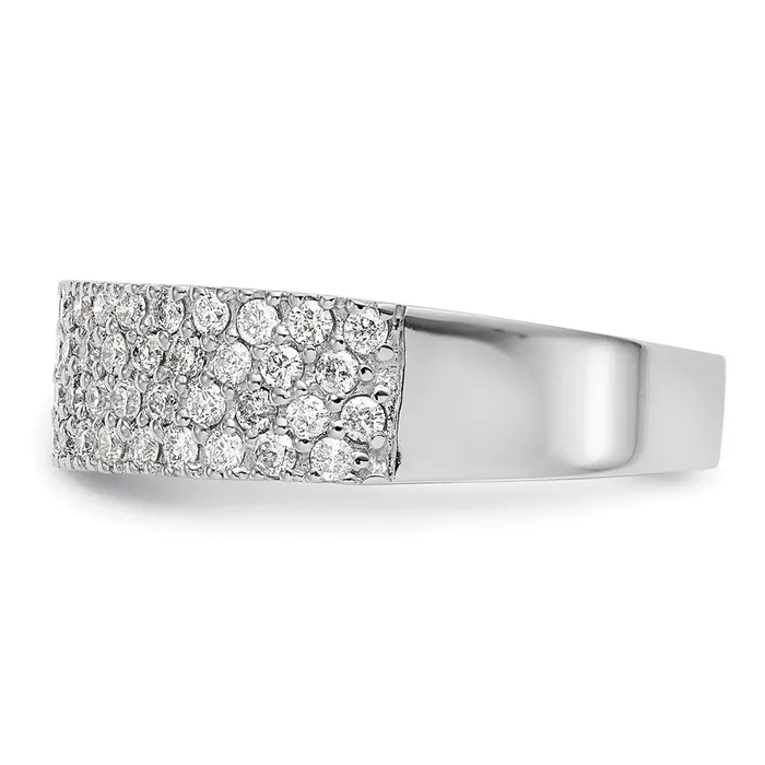 Rings 14k White Gold Micro Pave 58 carat Complete Diamond Band Goldia