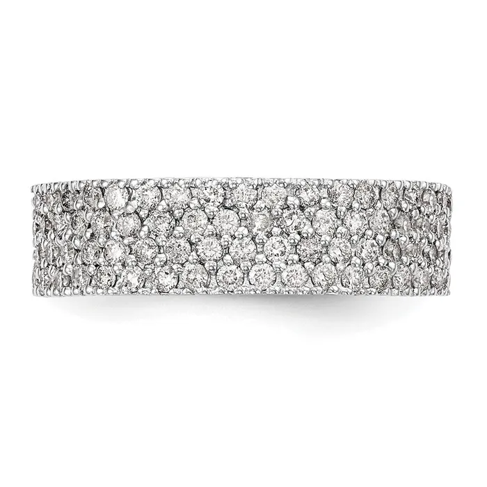 Rings 14k White Gold Micro Pave 58 carat Complete Diamond Band Goldia