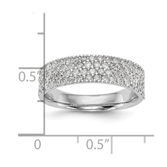 Rings 14k White Gold Micro Pave 58 carat Complete Diamond Band Goldia