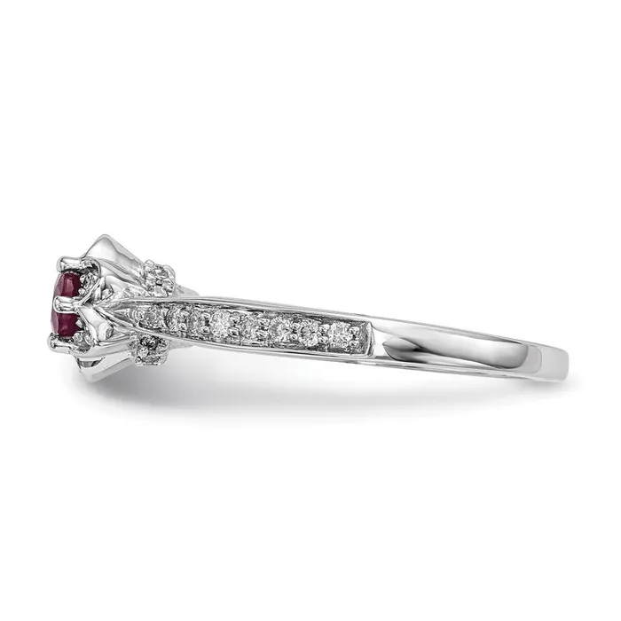 Rings 14k White Gold Real Diamond Ruby Ring Goldiacom