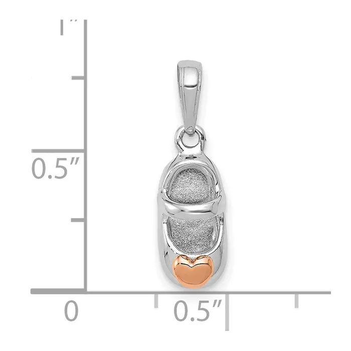 Rings 14k WhiteRose Gold Twotone Gold White and Rose Gold Baby Shoe Charm Goldia