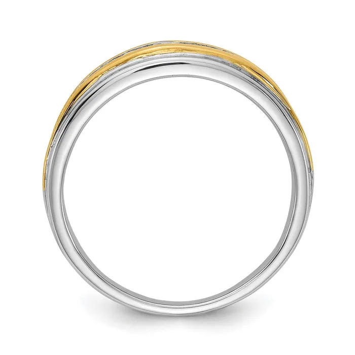 Rings 14k White u0026 Yellow Gold Real Diamond Mens Ring Goldia