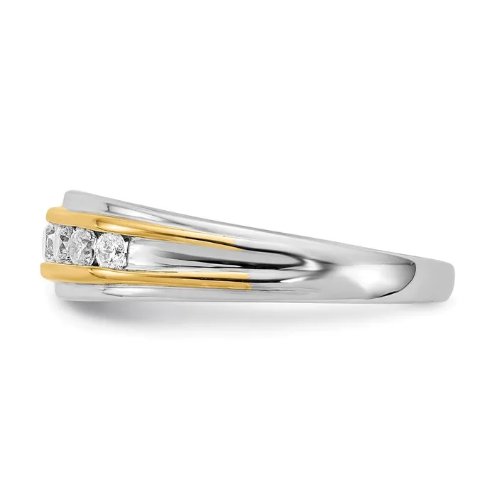 Rings 14k White u0026 Yellow Gold Real Diamond Mens Ring Goldia
