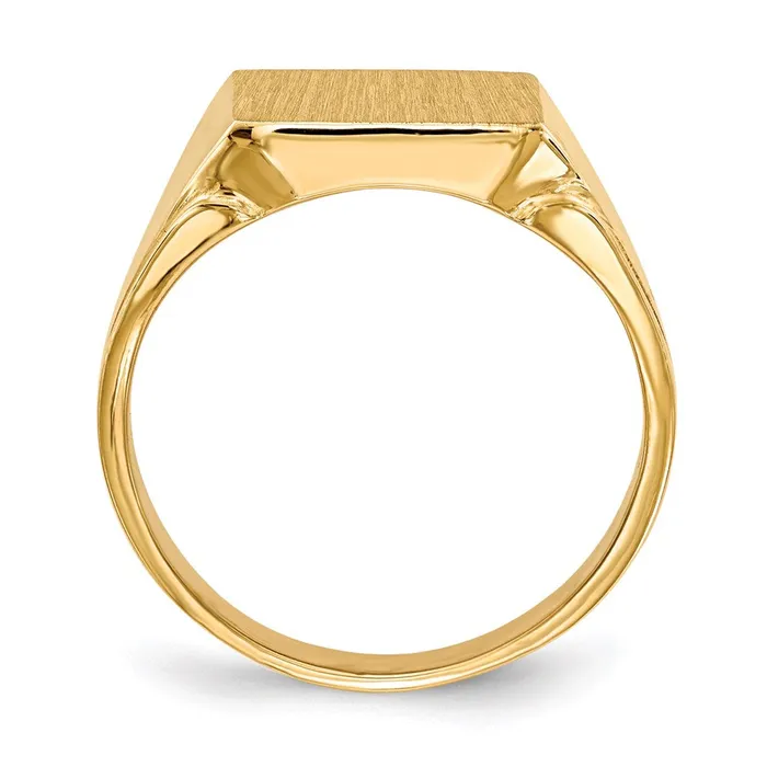Rings 14K Yellow Gold 120x120mm Open Back Mens Signet Ring Goldia