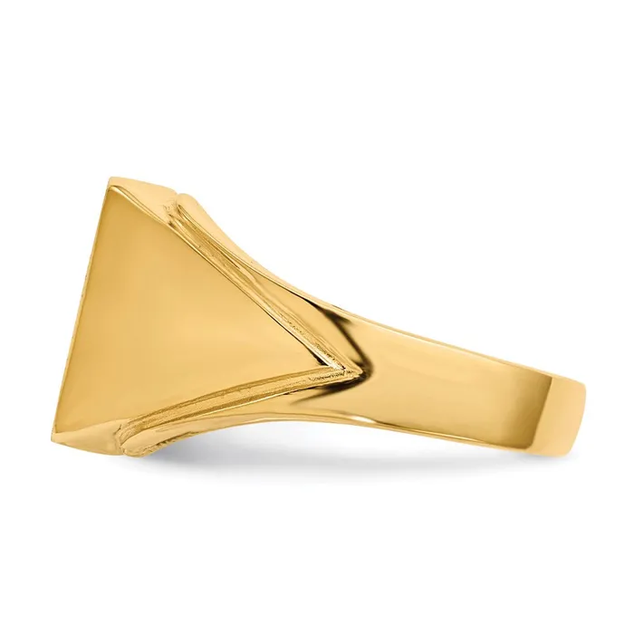 Rings 14K Yellow Gold 120x120mm Open Back Mens Signet Ring Goldia