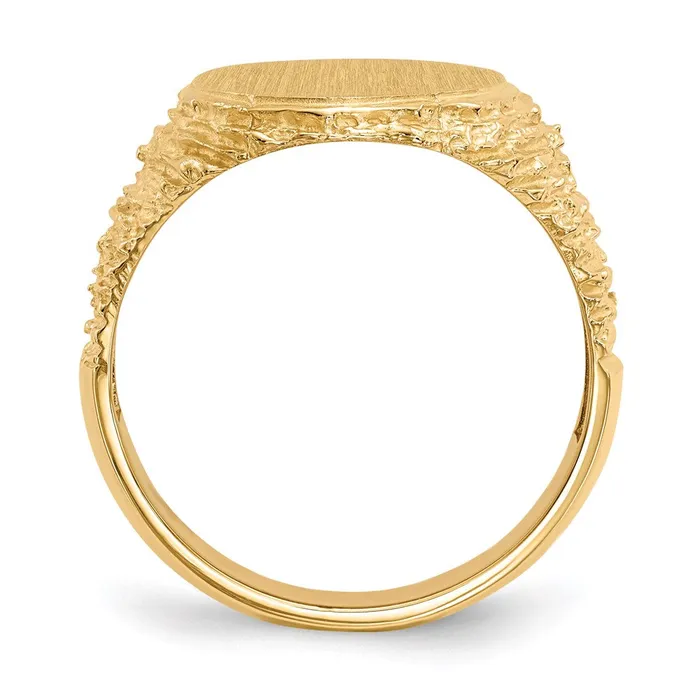 Rings 14K Yellow Gold 170x140mm Open Back Mens Signet Ring Goldia