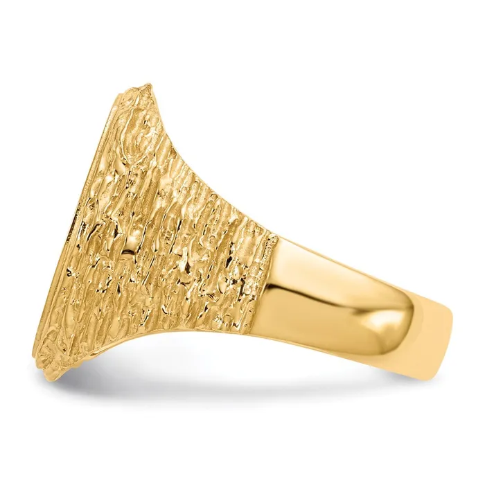 Rings 14K Yellow Gold 170x140mm Open Back Mens Signet Ring Goldia