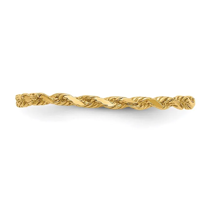Rings 14K Yellow Gold Diamondcut Textured Rope Band Ring Goldia