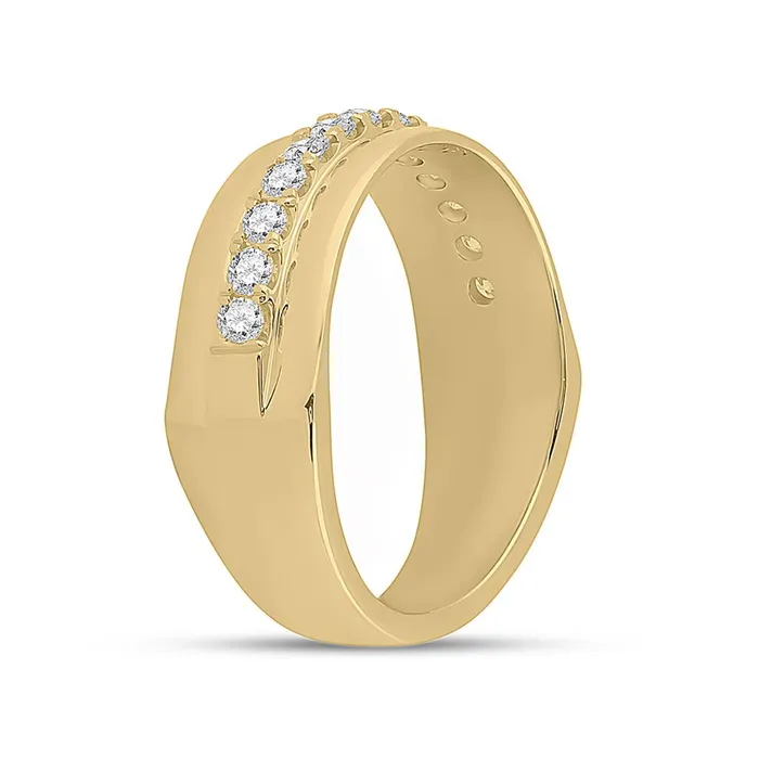 Rings 14k Yellow Gold Round Diamond Wedding Band Ring 12 Cttw gndatlanta