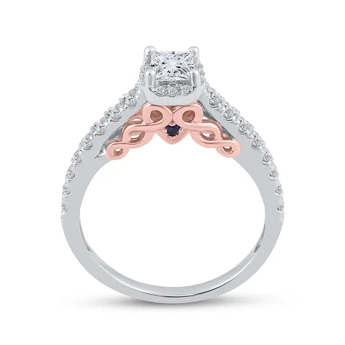 Rings gndatlanta 14k Twotone Gold Princess Diamond Bridal Wedding Ring Set 78 Cttw Certified