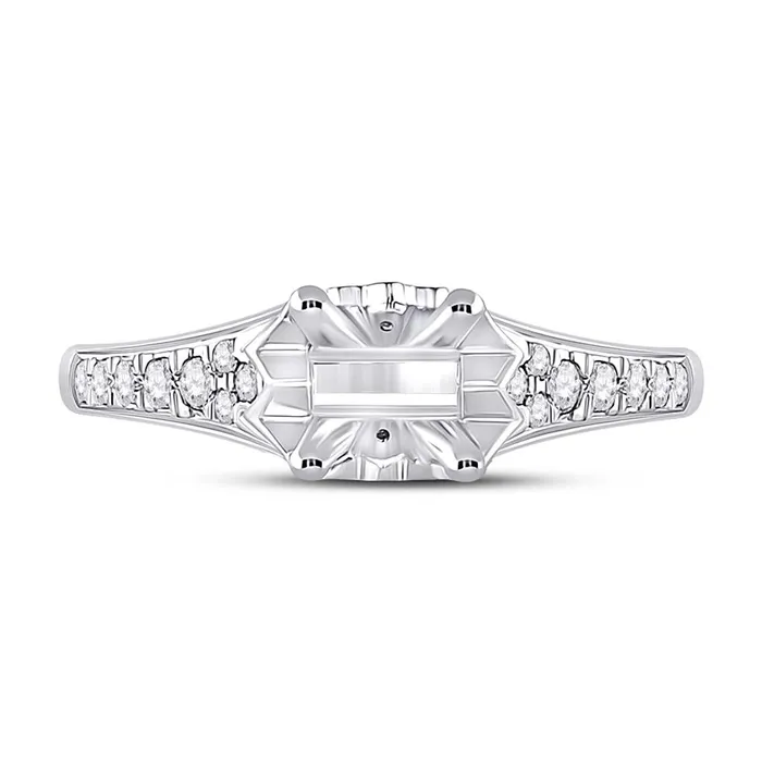 Rings gndatlanta 14k White Gold Round Diamond 1 Ct Rd Center Bridal SemiMount Ring 14 Ctw