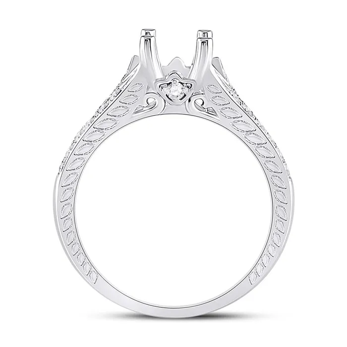 Rings gndatlanta 14k White Gold Round Diamond 1 Ct Rd Center Bridal SemiMount Ring 14 Ctw